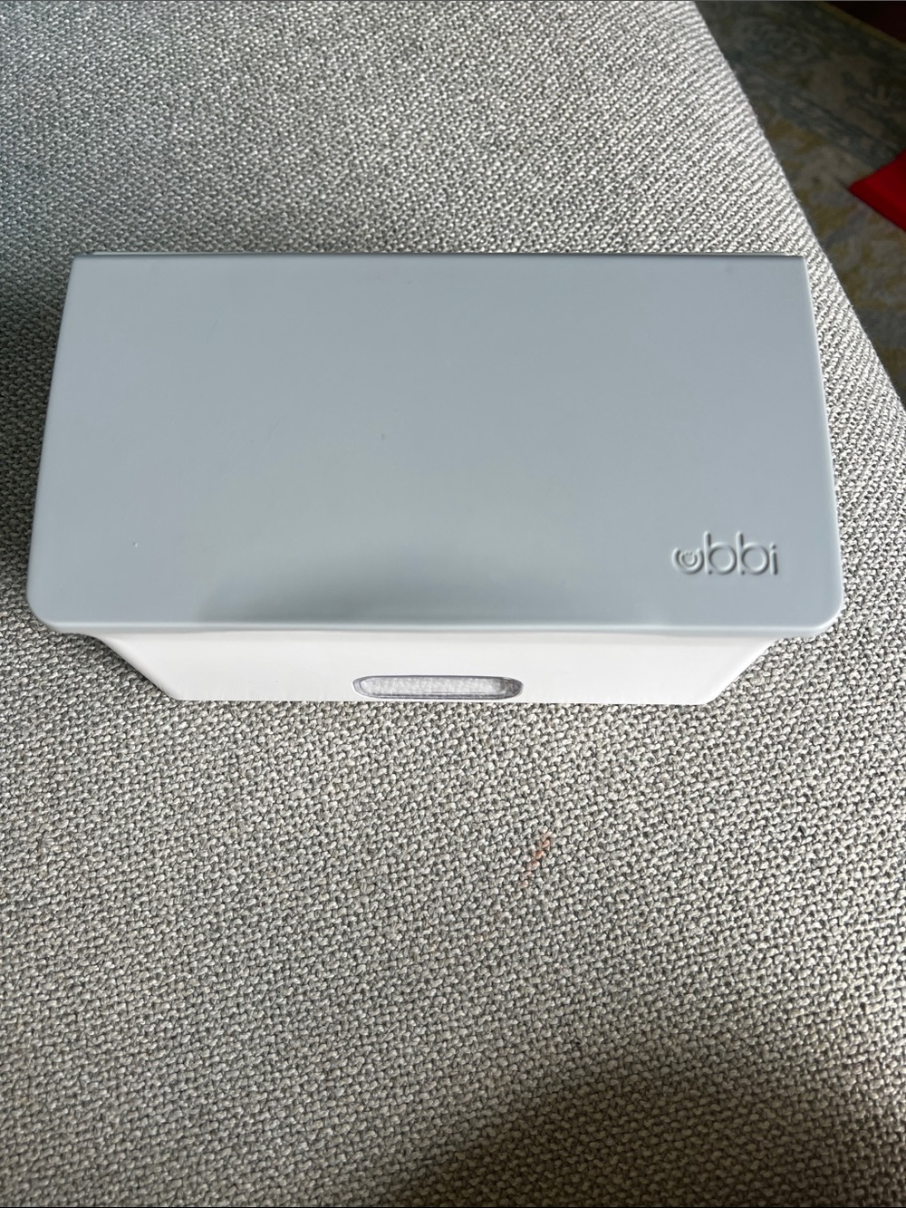 Ubbi Weighted White Diaper Wipes Container